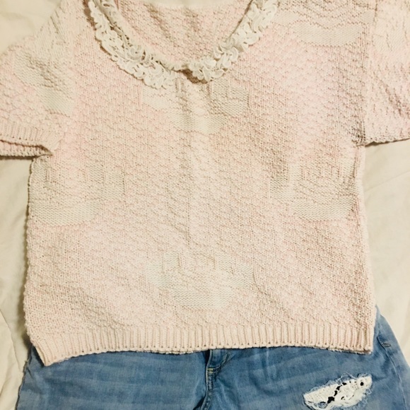 VTG hand knitted light pink, sweater top ❤️ - Picture 2 of 2